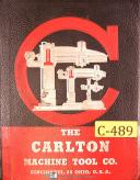Carlton-Carlton 1A Radial Drill Operators Instruction Manual-1A-01